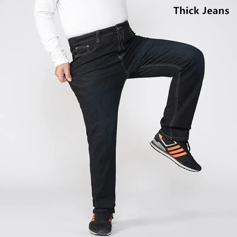 Plus Size Loose High Waist Denim Jeans for Men