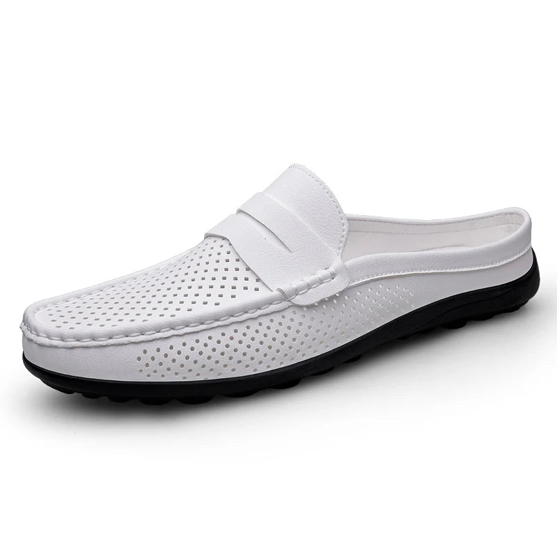 Men's Casual Leather Shoes with Breathable Design