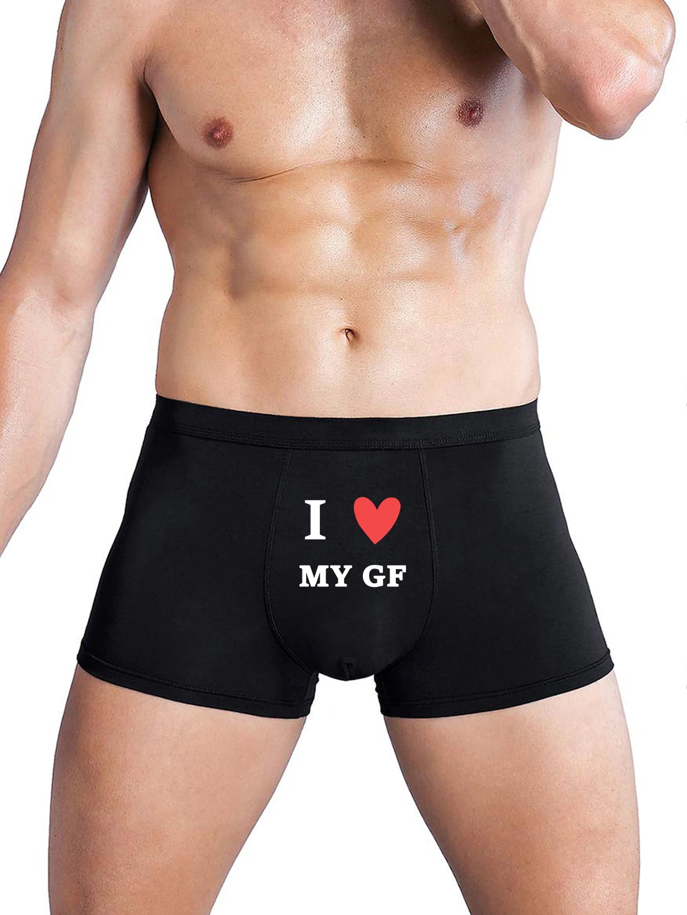 Men's Boxer Briefs I LOVE MY GF Black Underwear