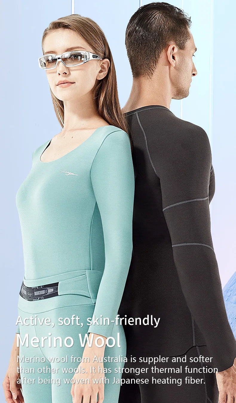 Thermal Underwear with Merino Wool – Warm, Soft Fleece-Lined Long Johns