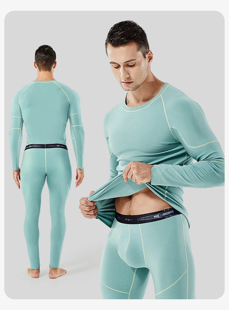 Thermal Underwear with Merino Wool – Warm, Soft Fleece-Lined Long Johns