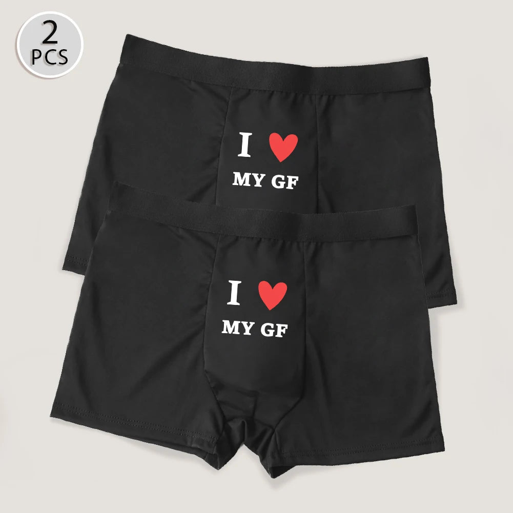 Men's Boxer Briefs I LOVE MY GF Black Underwear