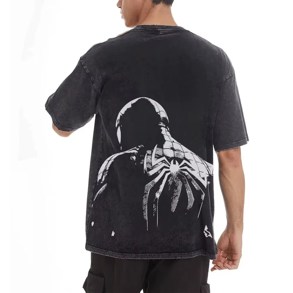 T-shirts Design for Girls and Guys - Marvel's Spiderman Printed Man's Retro Washed Telcan