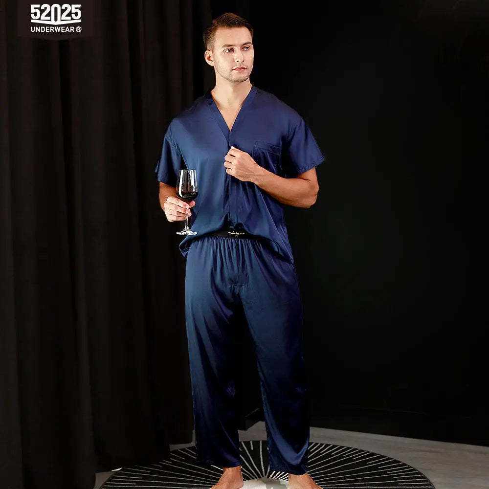 52025 Men's 100% Mulberry Silk Lounge Pants – Pure Silk Loungewear with Premium Comfort, Relaxed Elegance and Style