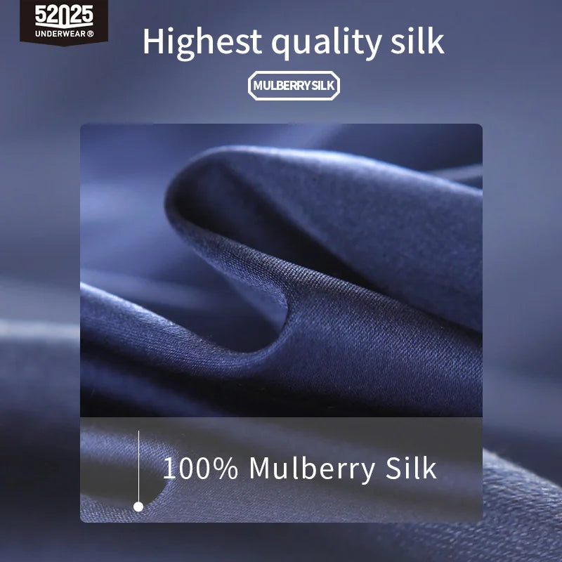 52025 Men's 100% Mulberry Silk Lounge Pants – Pure Silk Loungewear with Premium Comfort, Relaxed Elegance and Style