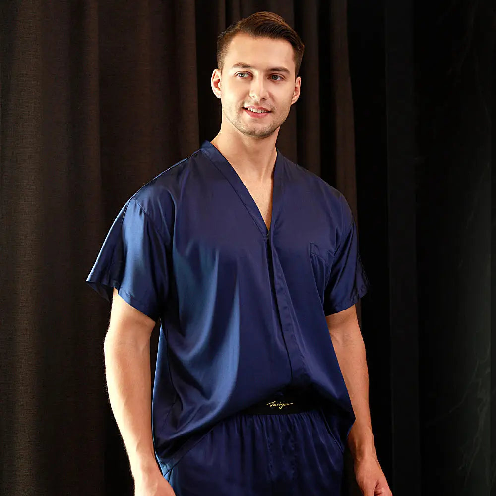 52025 Men's 100% Mulberry Silk Lounge Pants – Pure Silk Loungewear with Premium Comfort, Relaxed Elegance and Style