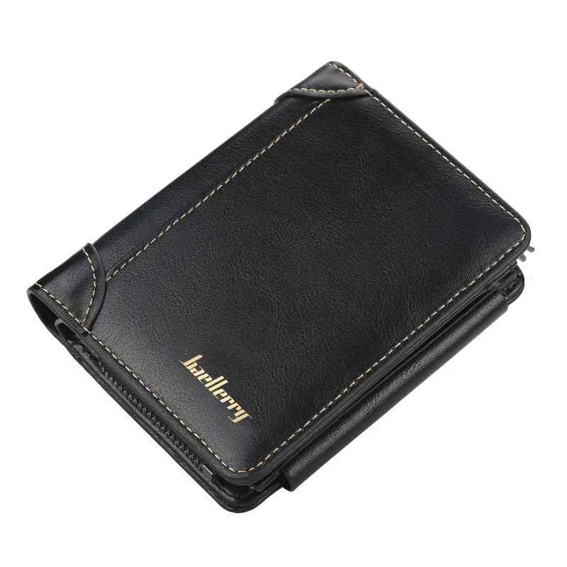 New PU Leather Men Wallets High Quality Zipper Vintage Coin Holder Men