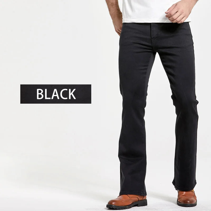 LGRG Men's Slim Fit Bootcut Jeans in Blue Black