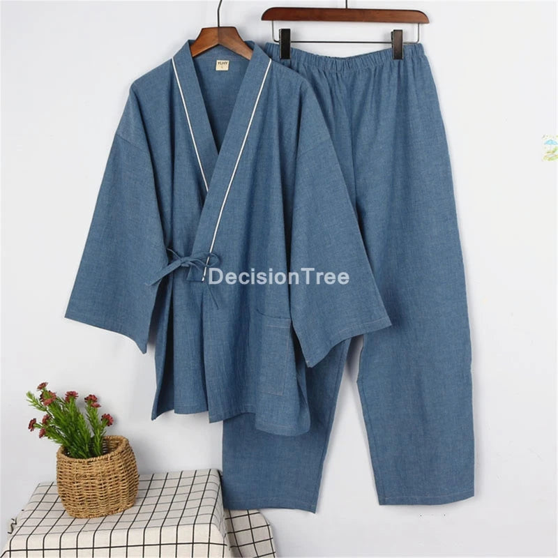 DecisionTree Japanese Style Cotton Linen Men Pajamas