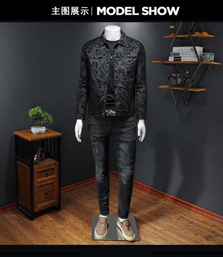 Luxury Bomber Jacket Autumn Business Casual Slim Jacket Lapel Coat 2026