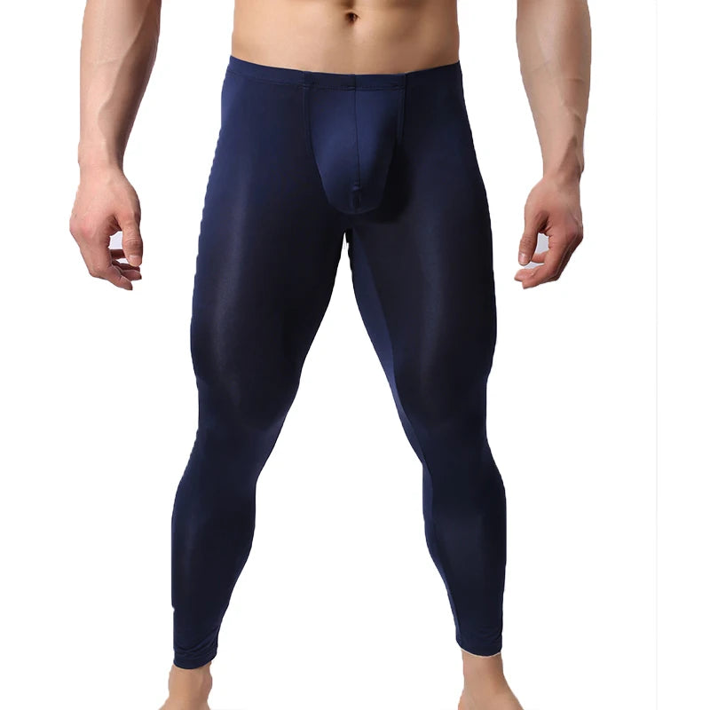 Men Underwear Ultra-thin Ice Silk Transparent Shirts Sleep Bottom Short Sleeves Tops Tee Sleepwear Undershirts Camiseta Interior