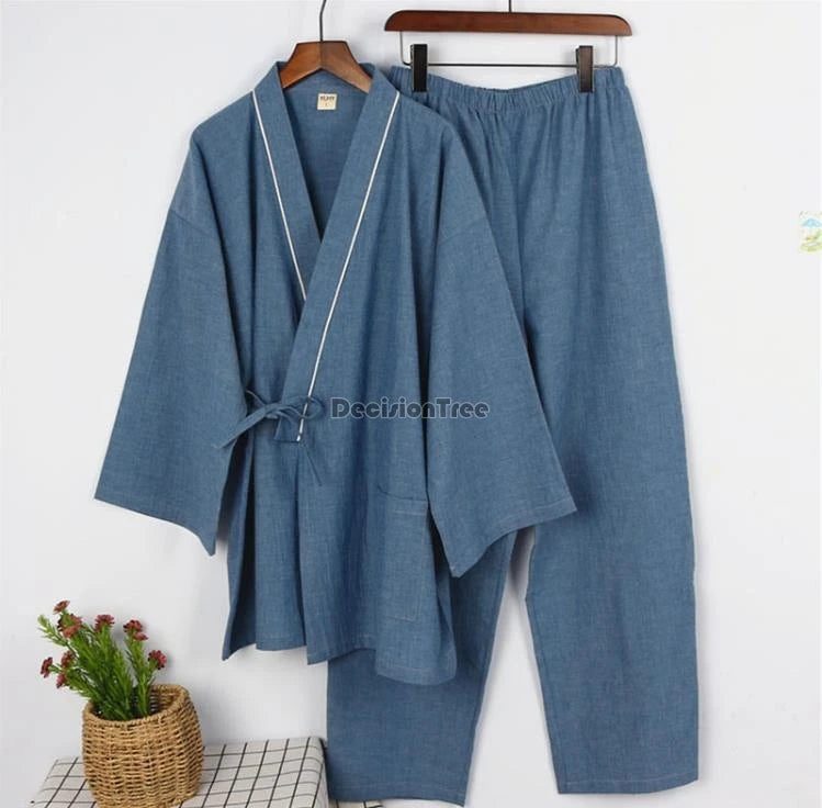DecisionTree Japanese Style Cotton Linen Men Pajamas