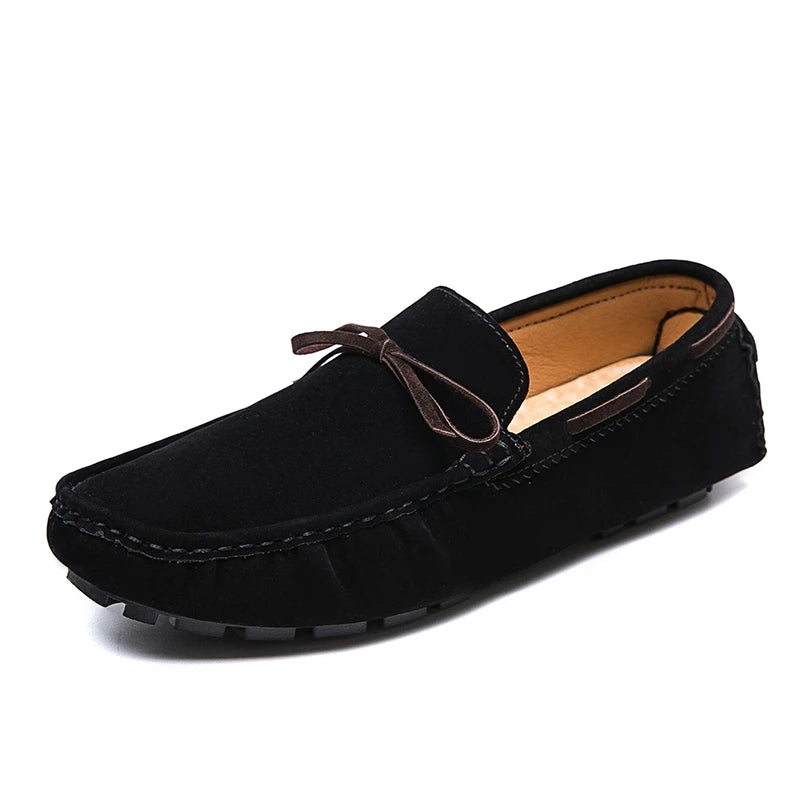 Mens Moccasin Loafers in Gray Brown Black Leather