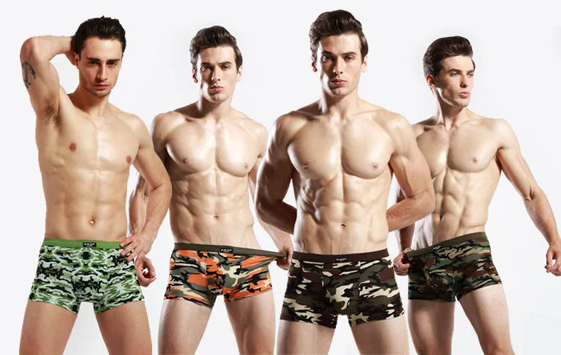 Men Camouflage Boxer Shorts 4pcs Modal Cotton