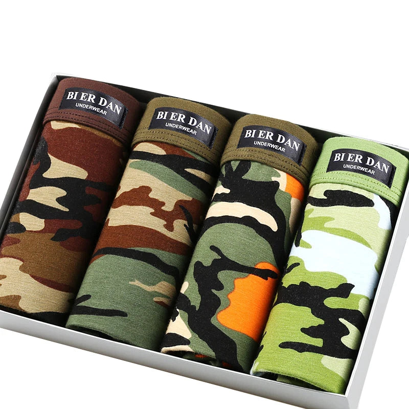 Men Camouflage Boxer Shorts 4pcs Modal Cotton