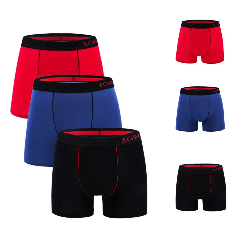 3pcs/lot Male Cotton Boxershorts for Men Colour Variety