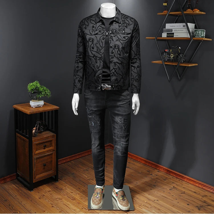 Luxury Bomber Jacket Autumn Business Casual Slim Jacket Lapel Coat 2026