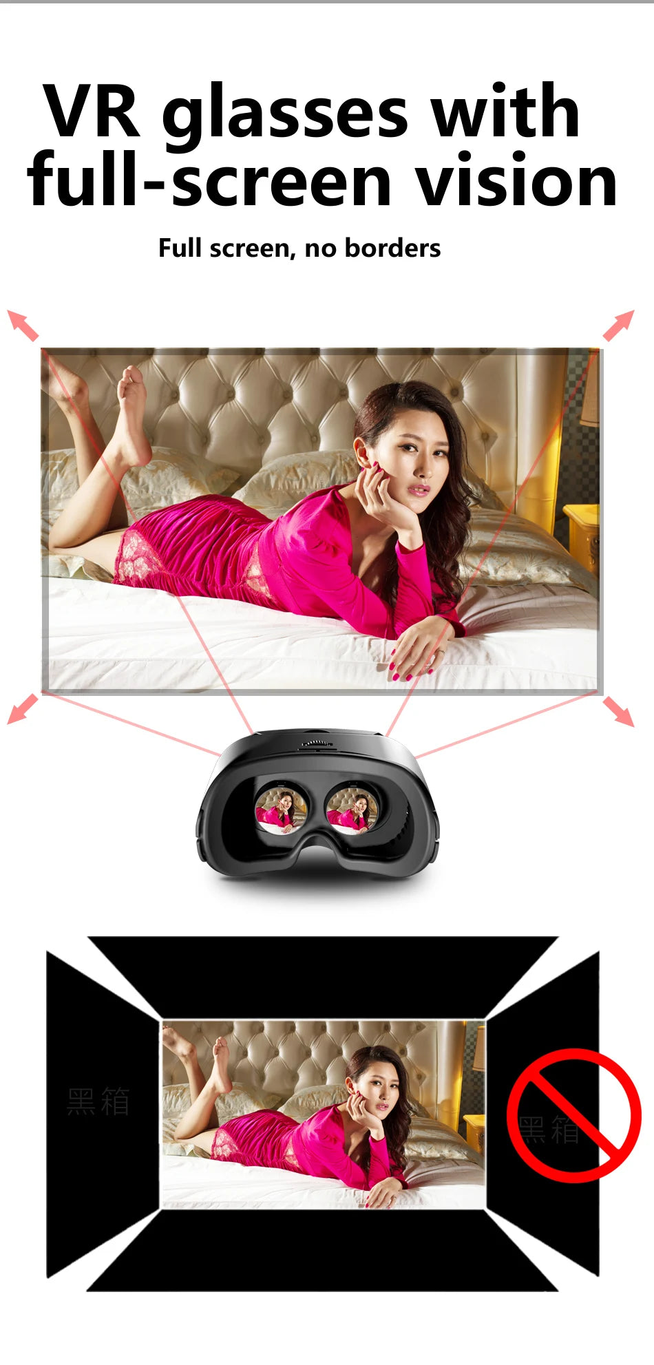 AyeBeau VR Glasses For iPhone Android Smartphone Cell Mobile Phone Helmet Headset