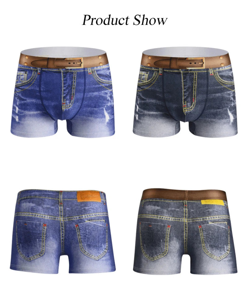 Men's Denim Boxer Shorts by NURRASA