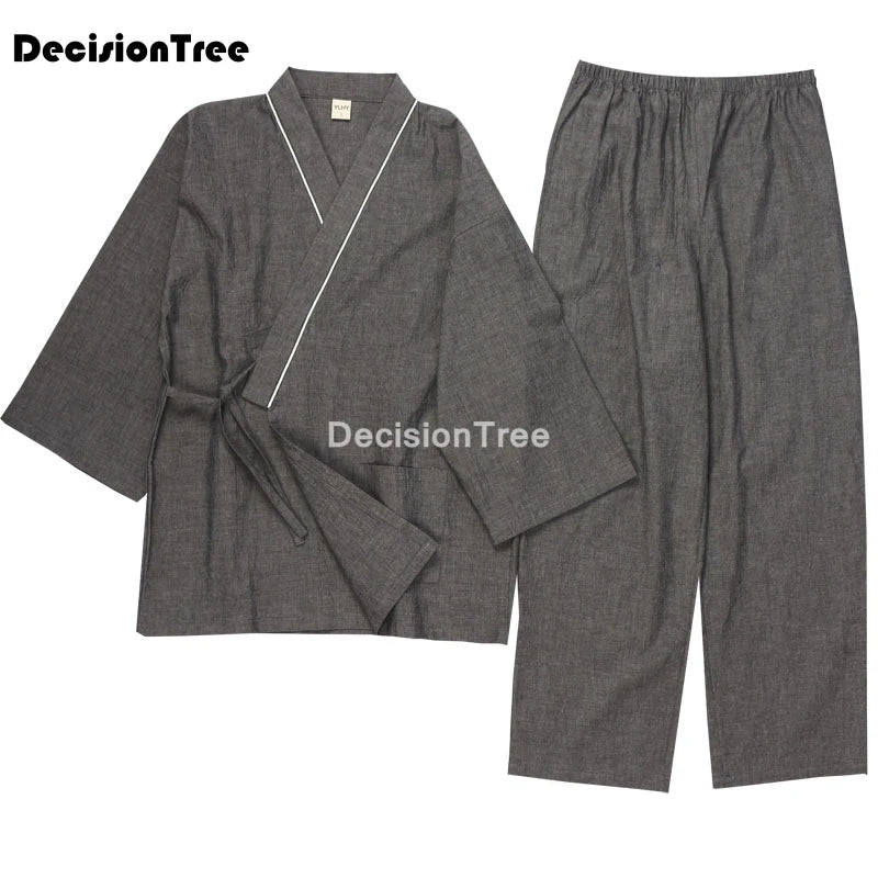 DecisionTree Japanese Style Cotton Linen Men Pajamas