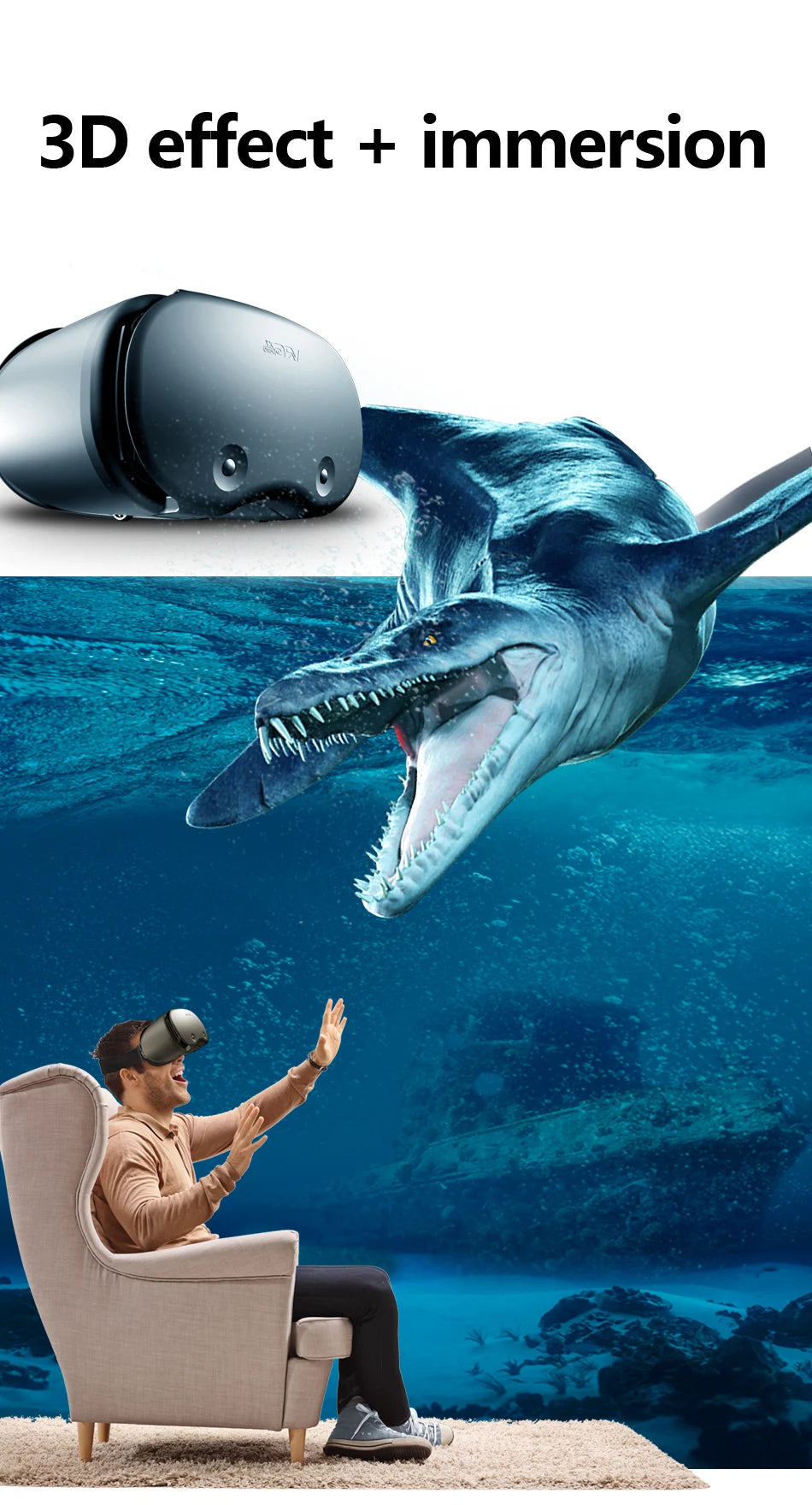 AyeBeau VR Glasses For iPhone Android Smartphone Cell Mobile Phone Helmet Headset
