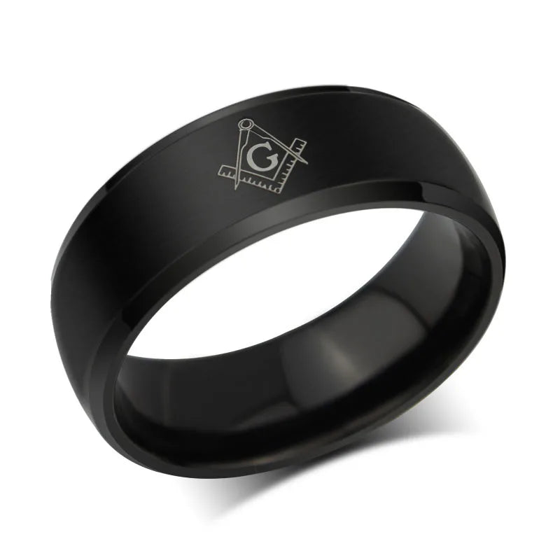MSCHENGDORIS Masonic Rings Titanium Ring Men Stainless Steel Jewelry For Women Men