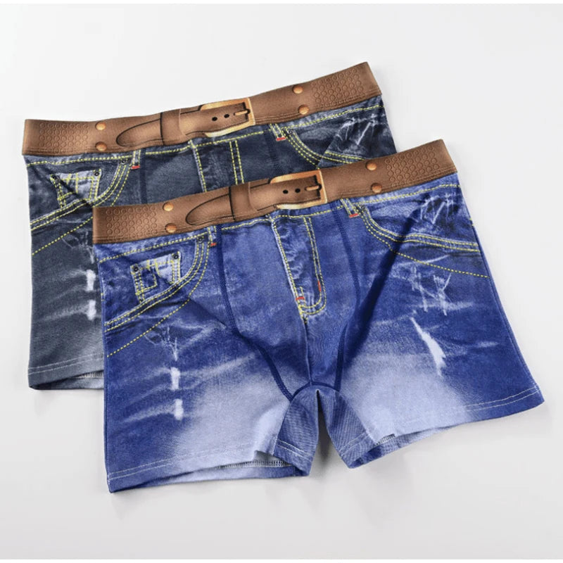 Men's Denim Boxer Shorts by NURRASA