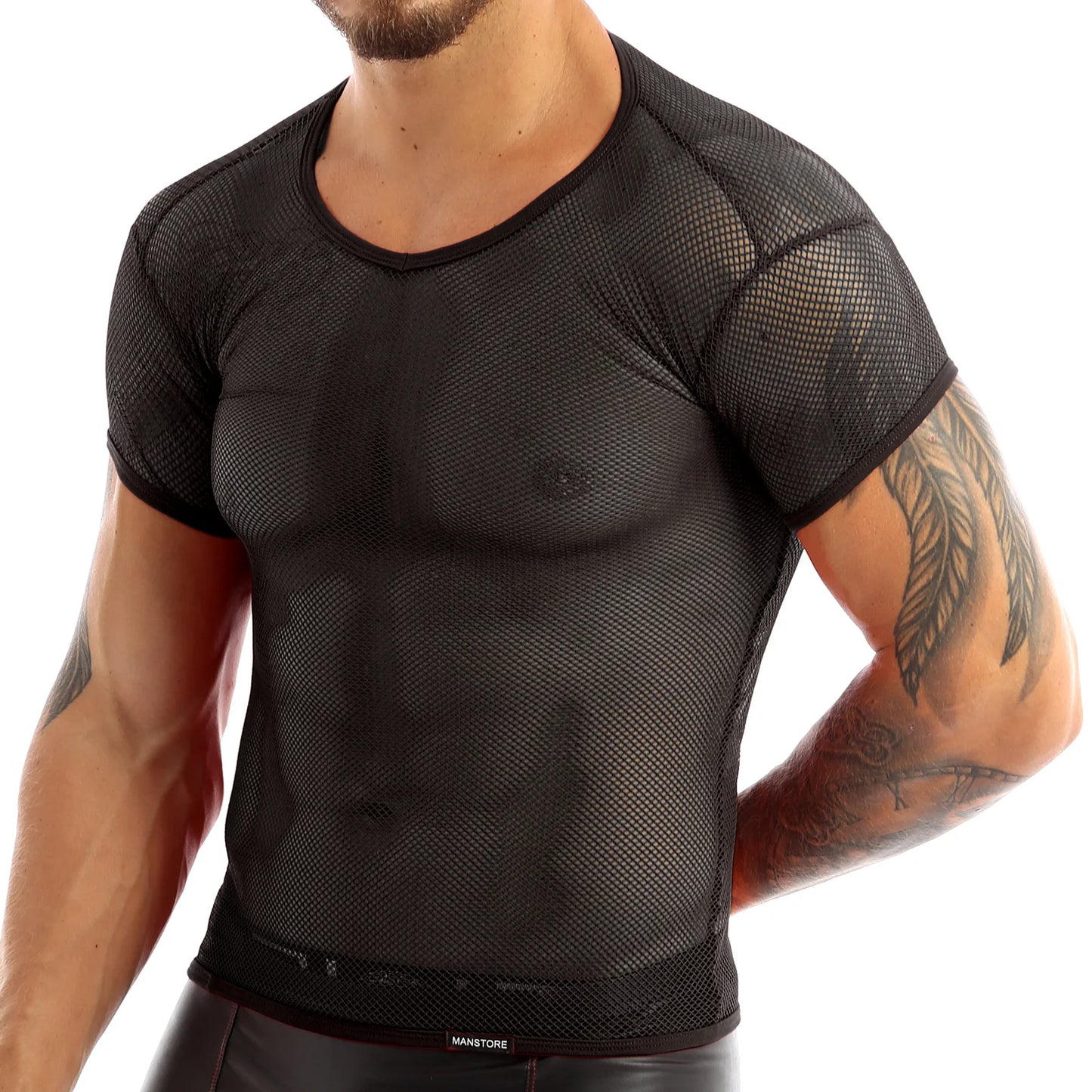 Sexy Mens T-Shirts See Through Mesh Short Sleeves Fishnet Tank Vest Shirt Male Clothes Fashion Party Undershirt Dance Clubwear