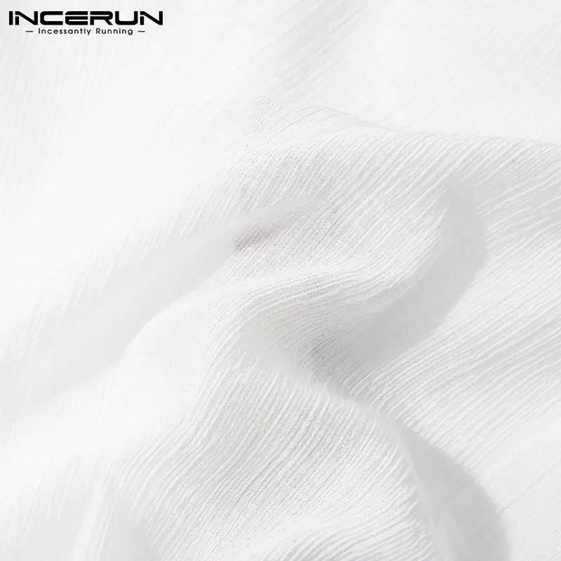 Men Sleep Pants Solid Color Homewear Elastic Waist Comfortable 2024 Thin Sleep Bottoms Men See Through Leisure Pants INCERUN