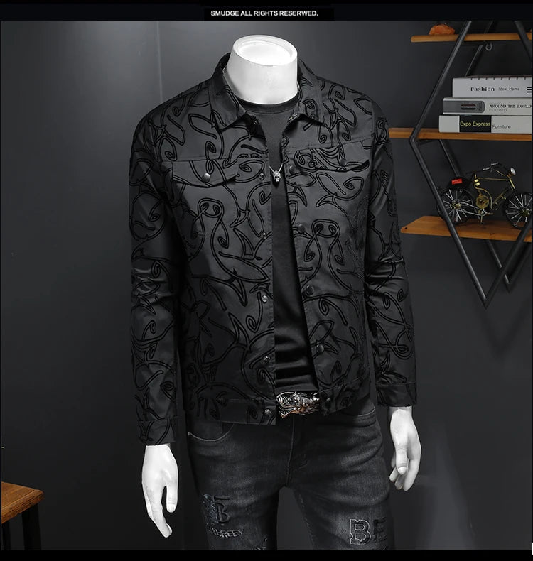 Luxury Bomber Jacket Autumn Business Casual Slim Jacket Lapel Coat 2026