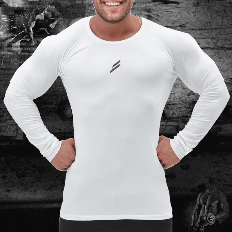 Mens Long Sleeve T Shirts Spring Summer Slim Shirts Male Tops Leisure Bodybuilding Long Sleeve Personality Tees