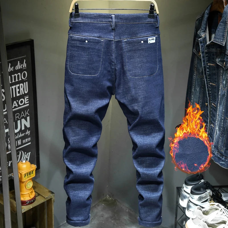 Men's Casual Straight Leg Jeans in Denim for Autumn