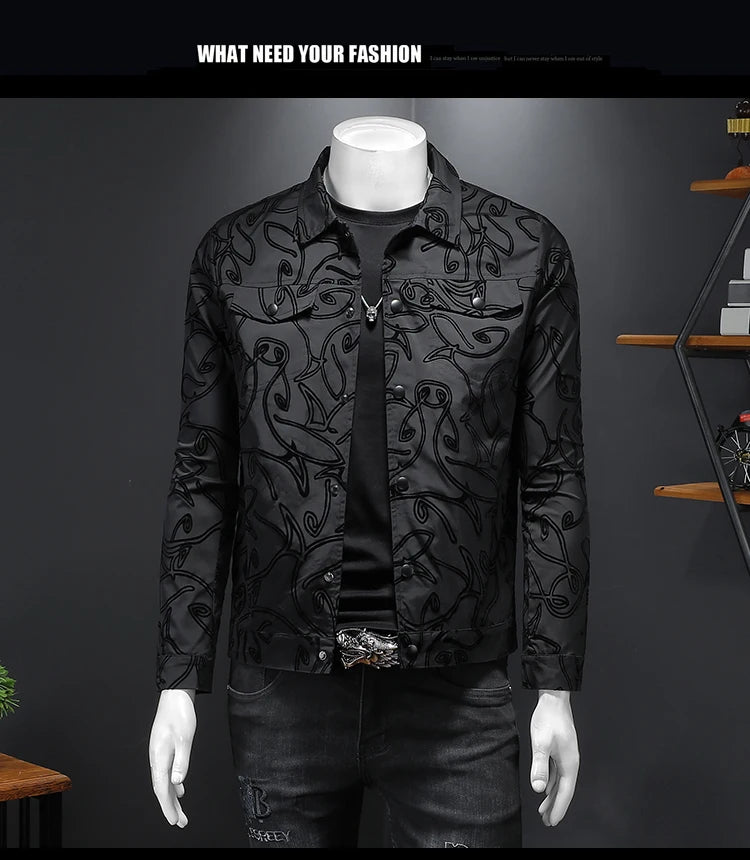 Luxury Bomber Jacket Autumn Business Casual Slim Jacket Lapel Coat 2026