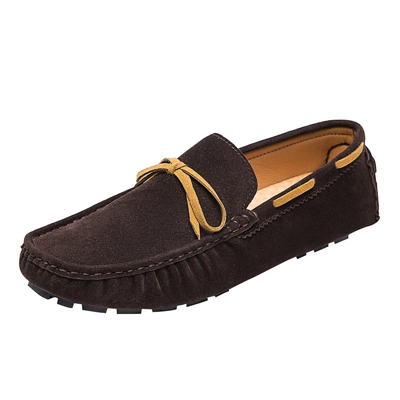 Mens Moccasin Loafers in Gray Brown Black Leather