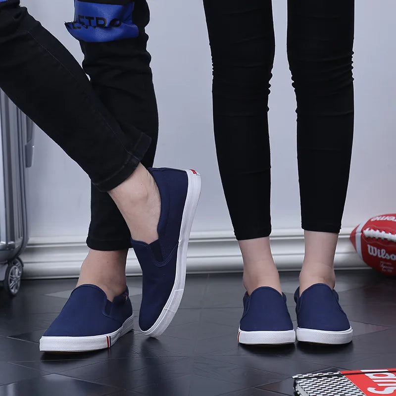 Black Canvas Slip-On Casual Shoes for Men
