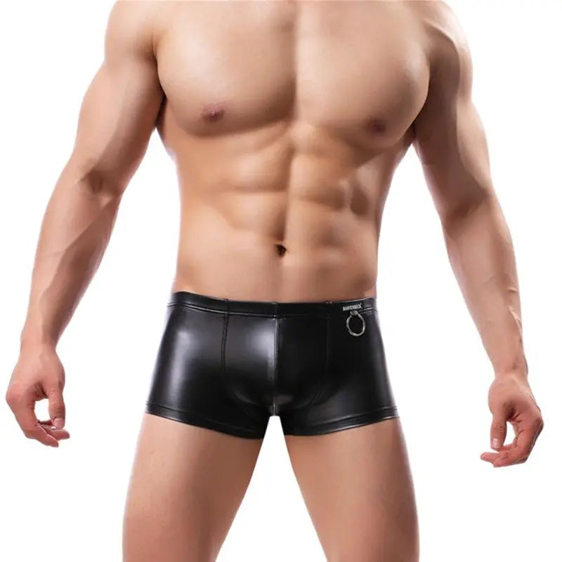 Faux Leather Boxer Shorts for Men by Clever-Menmode