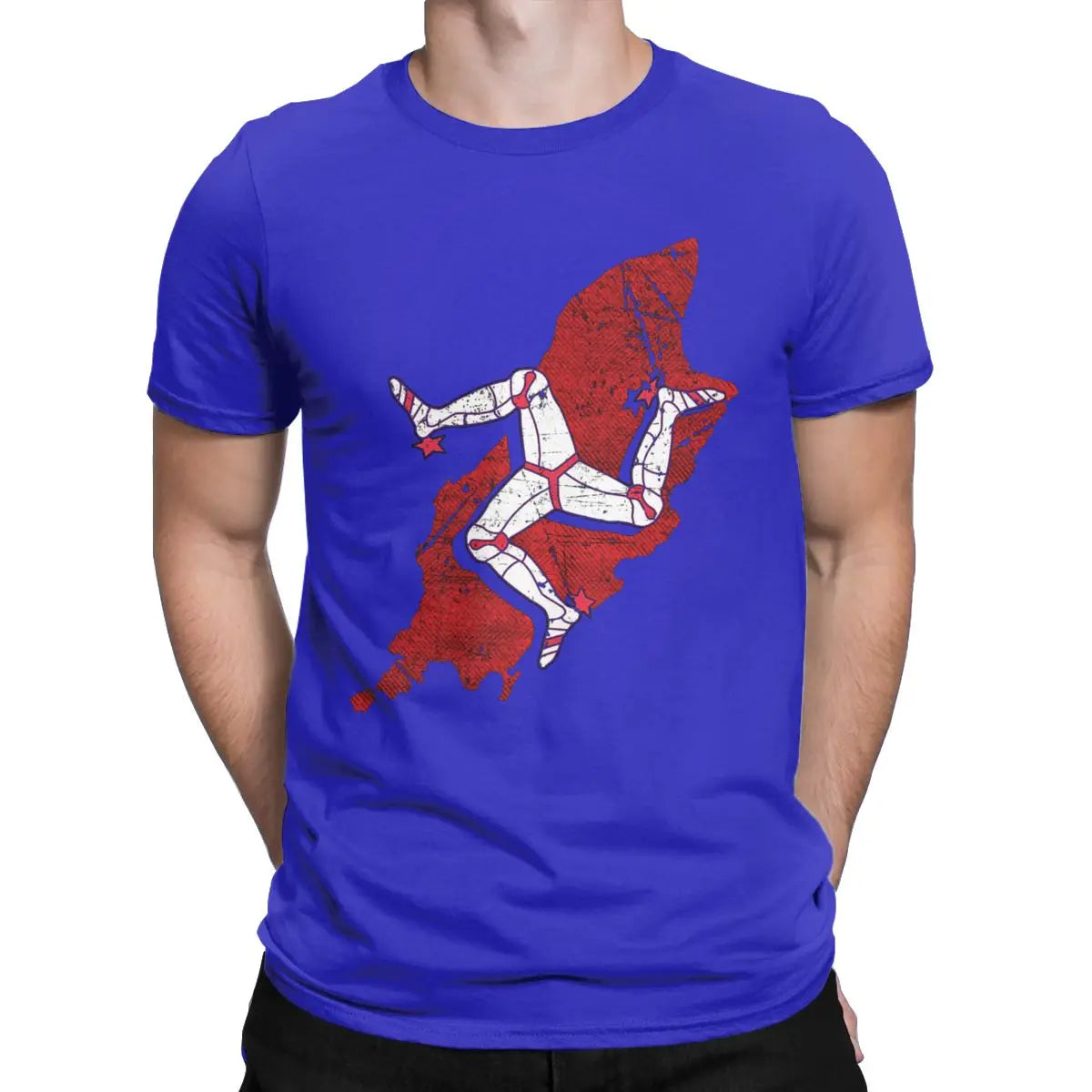 Men's Isle Of Man TT T Shirt Road Racing Motorcycle Pure Cotton Tops Funny Short Sleeve Round Collar Tees Party T-Shirt