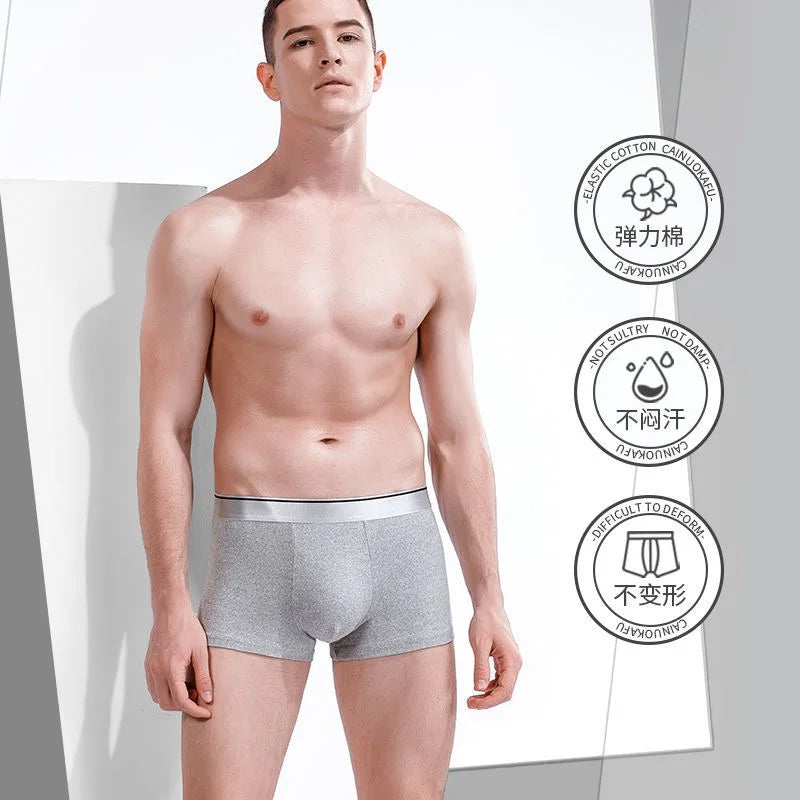 Men's Boxer Shorts Solid Underpants Comfortable Plus Size