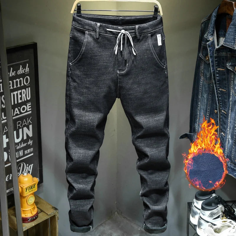Men's Casual Straight Leg Jeans in Denim for Autumn
