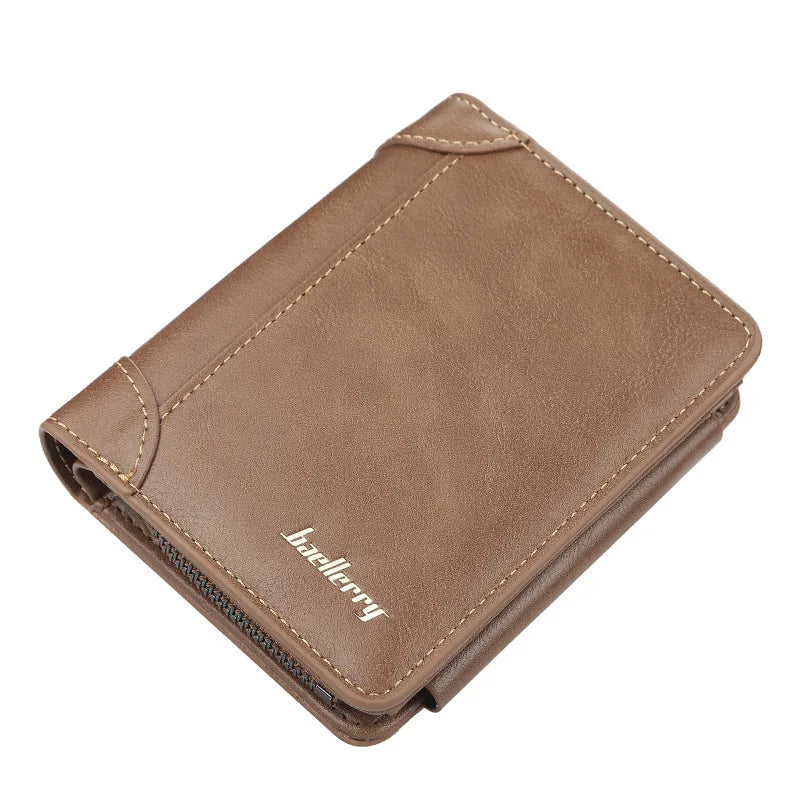 New PU Leather Men Wallets High Quality Zipper Vintage Coin Holder Men
