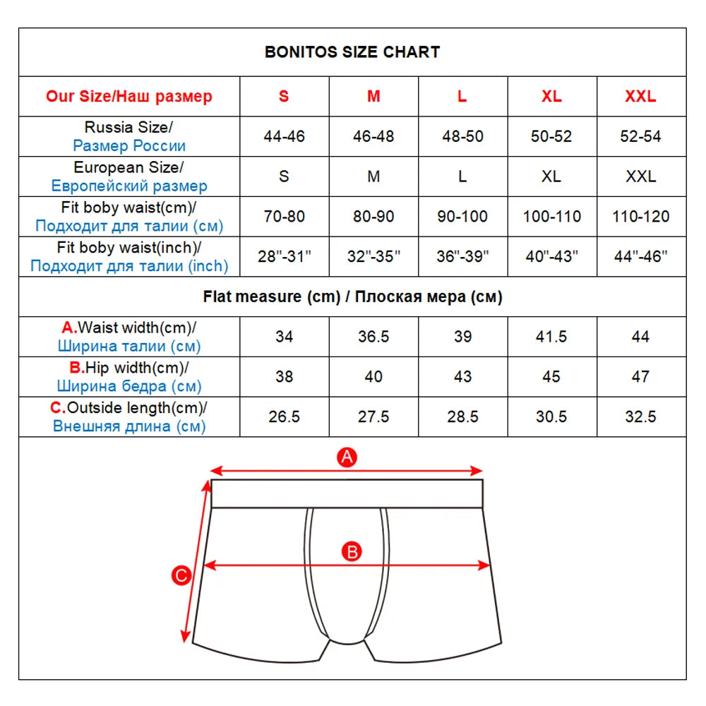 3pcs/lot Male Cotton Boxershorts for Men Colour Variety