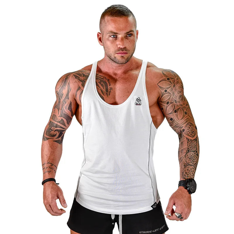 Mens Bodybuilding Tank top Gyms Fitness sleeveless shirt 2018 New Male Cotton clothing Fashion Singlet vest Undershirt