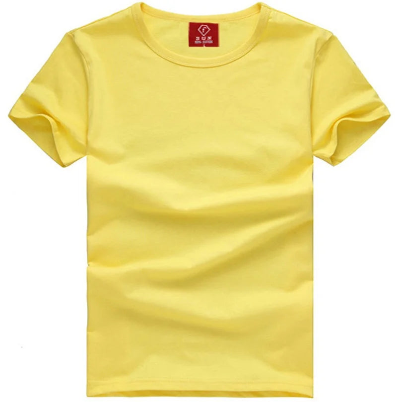 Mens Cotton Summer t shirt Short sleeve Tees O-neck T-Shirts Solid Men tshirt Tops clothing