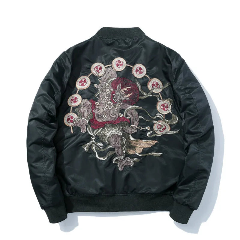 Embroidery Anime Pilot Jacket Harajuku Japanese Streetwear