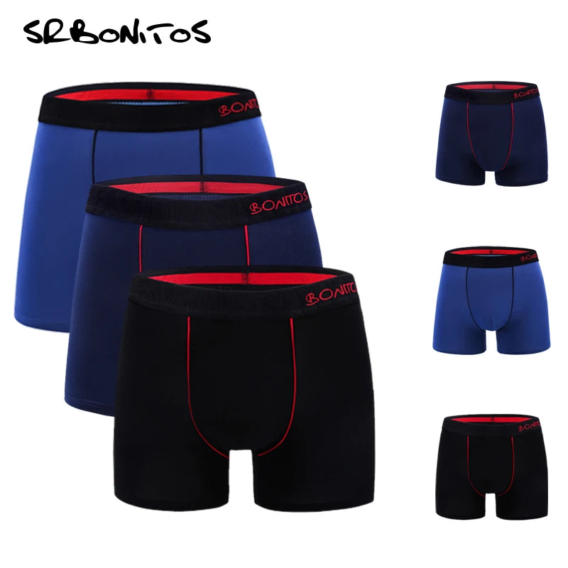 3pcs/lot Male Cotton Boxershorts for Men Colour Variety