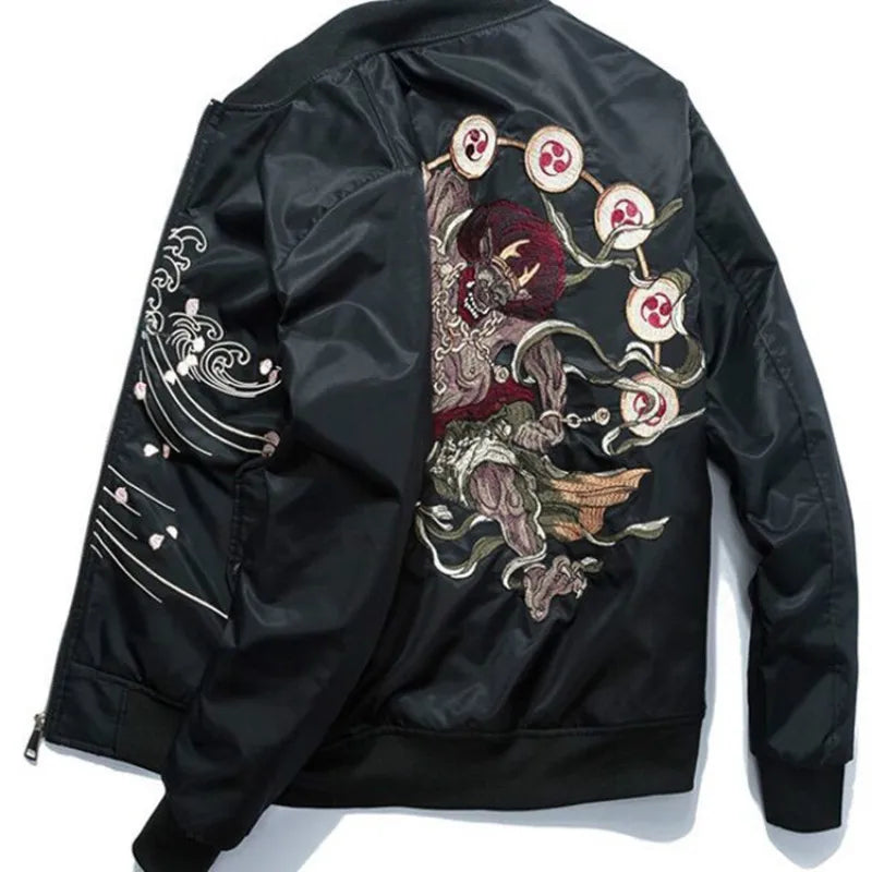 Embroidery Anime Pilot Jacket Harajuku Japanese Streetwear