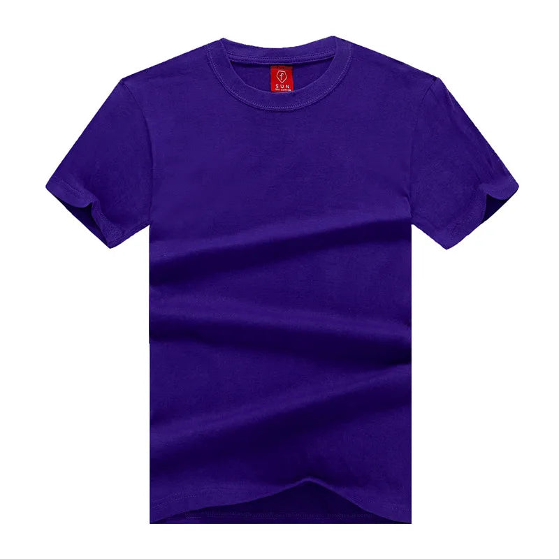 Mens Cotton Summer t shirt Short sleeve Tees O-neck T-Shirts Solid Men tshirt Tops clothing