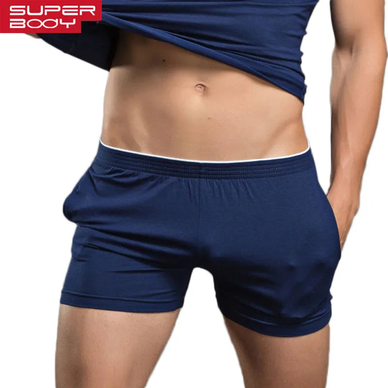 Mens Boxer Shorts Cotton Viscose Elastane Sleep Bottoms
