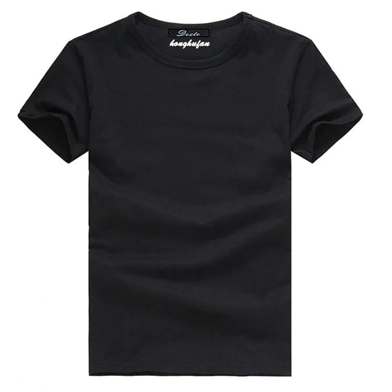 Mens Cotton Summer t shirt Short sleeve Tees O-neck T-Shirts Solid Men tshirt Tops clothing
