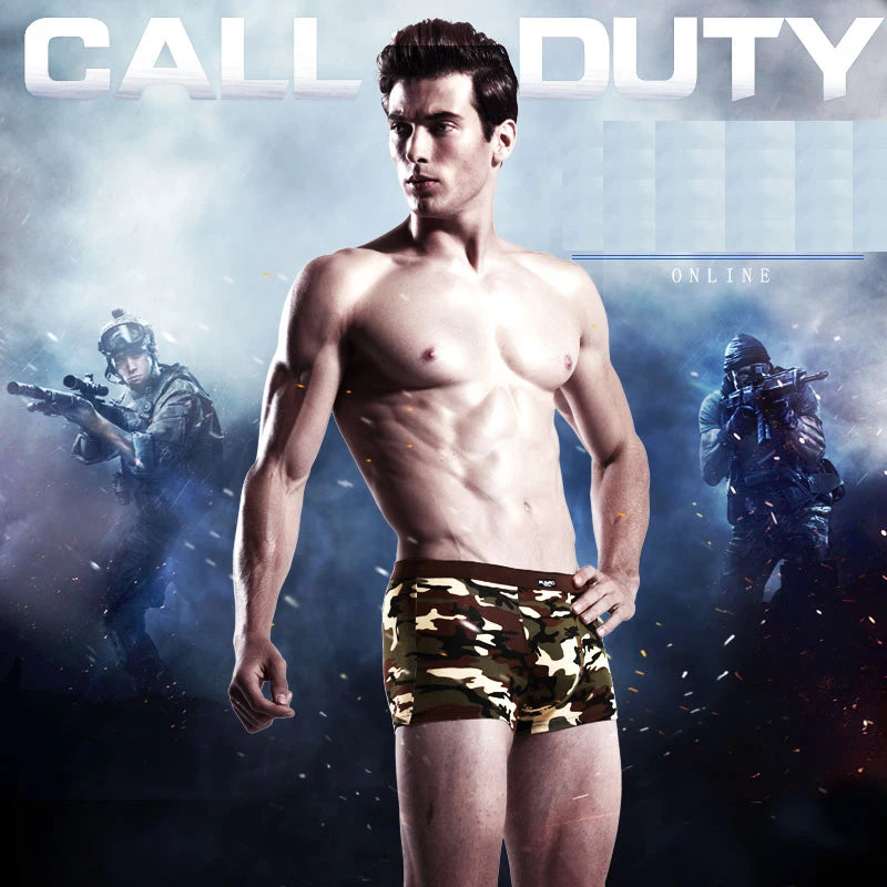 Men Camouflage Boxer Shorts 4pcs Modal Cotton